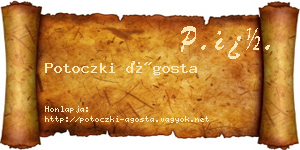 Potoczki Ágosta névjegykártya